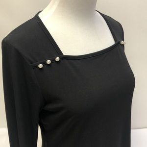 Calvin Klein Black Top PM Long sleeves Blouse New PM